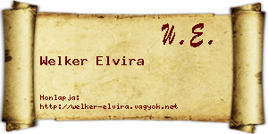 Welker Elvira névjegykártya